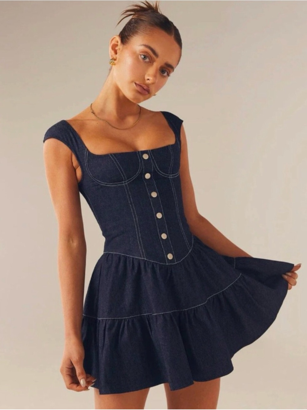 Peppermayo Isabella Denim Bustier Dress - Indigo 6